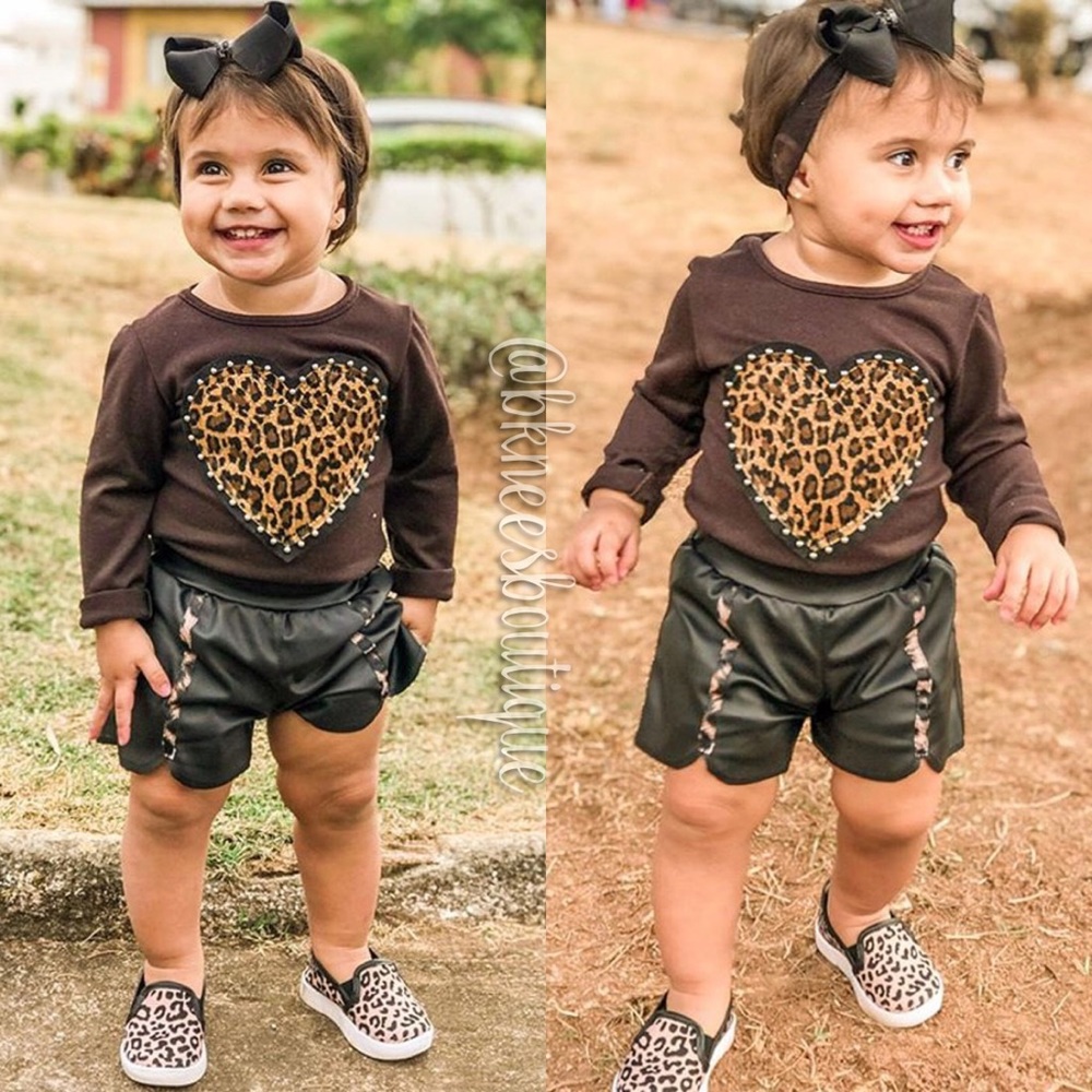 Babygirl Cheetah Leather Rockstar Boutique Set - Picture 5 of 6